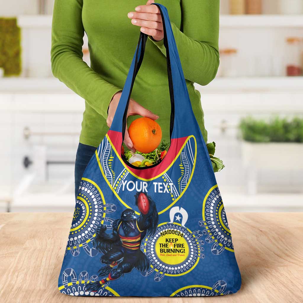 Custom AFL Crows NAIDOC Week Grocery Bag Keep The Fire Burning Indigenous Art