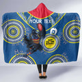 Custom AFL Crows NAIDOC Week Hooded Blanket Keep The Fire Burning Indigenous Art