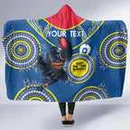 Custom AFL Crows NAIDOC Week Hooded Blanket Keep The Fire Burning Indigenous Art