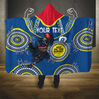 Custom AFL Crows NAIDOC Week Hooded Blanket Keep The Fire Burning Indigenous Art