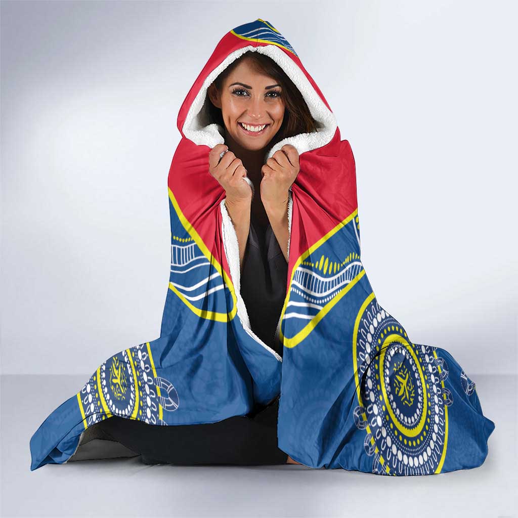 Custom AFL Crows NAIDOC Week Hooded Blanket Keep The Fire Burning Indigenous Art