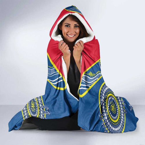 Custom AFL Crows NAIDOC Week Hooded Blanket Keep The Fire Burning Indigenous Art