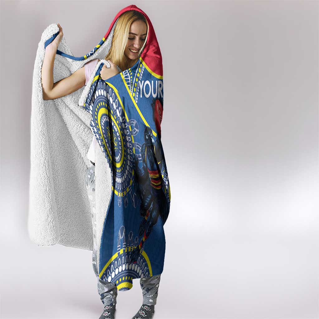 Custom AFL Crows NAIDOC Week Hooded Blanket Keep The Fire Burning Indigenous Art