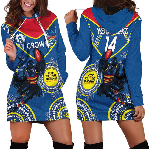 Custom AFL Crows NAIDOC Week Hoodie Dress Keep The Fire Burning Indigenous Art