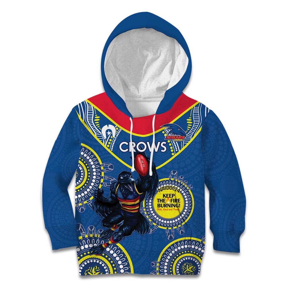 Custom AFL Crows NAIDOC Week Kid Hoodie Keep The Fire Burning Indigenous Art