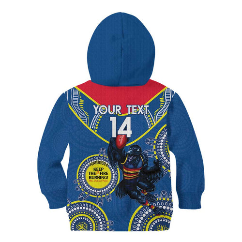 Custom AFL Crows NAIDOC Week Kid Hoodie Keep The Fire Burning Indigenous Art