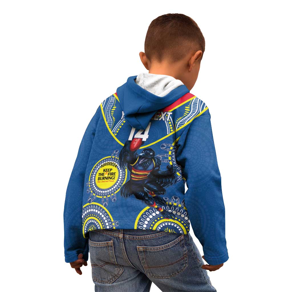 Custom AFL Crows NAIDOC Week Kid Hoodie Keep The Fire Burning Indigenous Art