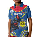 Custom AFL Crows NAIDOC Week Kid Polo Shirt Keep The Fire Burning Indigenous Art
