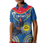 Custom AFL Crows NAIDOC Week Kid Polo Shirt Keep The Fire Burning Indigenous Art