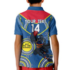 Custom AFL Crows NAIDOC Week Kid Polo Shirt Keep The Fire Burning Indigenous Art