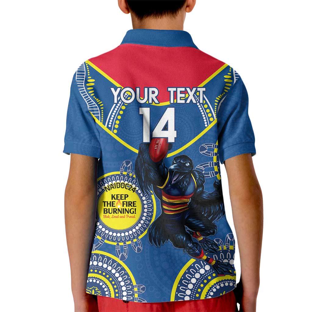 Custom AFL Crows NAIDOC Week Kid Polo Shirt Keep The Fire Burning Indigenous Art