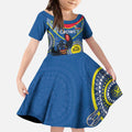 Custom AFL Crows NAIDOC Week Kid Short Sleeve Dress Keep The Fire Burning Indigenous Art