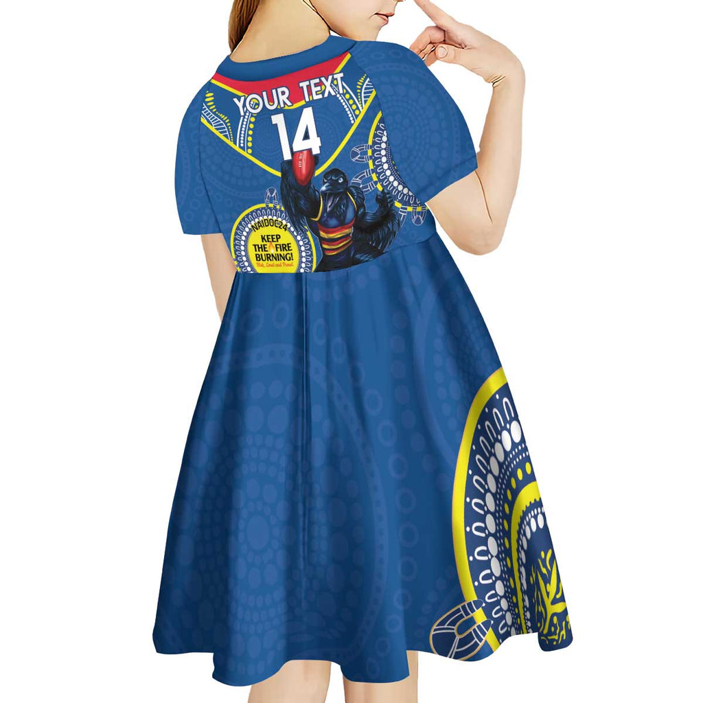 Custom AFL Crows NAIDOC Week Kid Short Sleeve Dress Keep The Fire Burning Indigenous Art