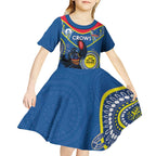 Custom AFL Crows NAIDOC Week Kid Short Sleeve Dress Keep The Fire Burning Indigenous Art