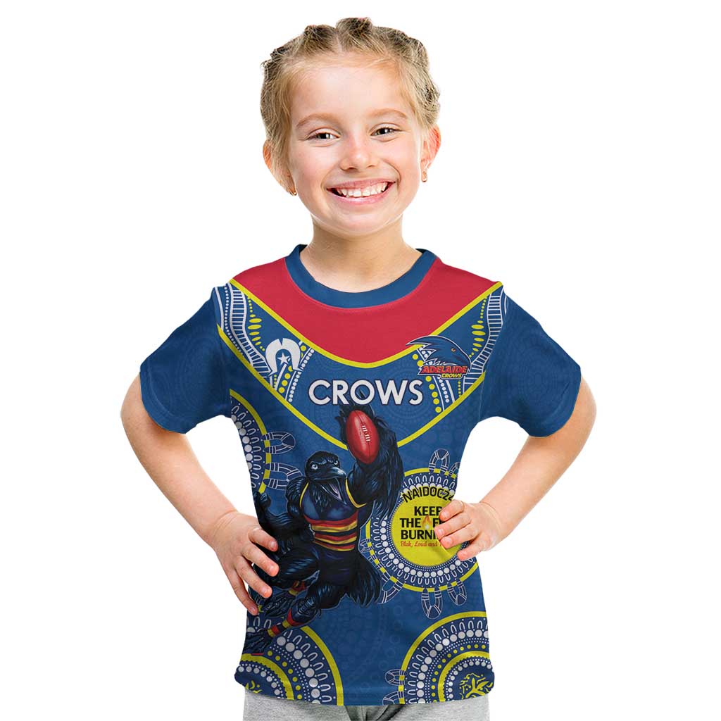 Custom AFL Crows NAIDOC Week Kid T Shirt Keep The Fire Burning Indigenous Art