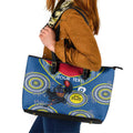 Custom AFL Crows NAIDOC Week Leather Tote Bag Keep The Fire Burning Indigenous Art