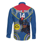 Custom AFL Crows NAIDOC Week Long Sleeve Button Shirt Keep The Fire Burning Indigenous Art