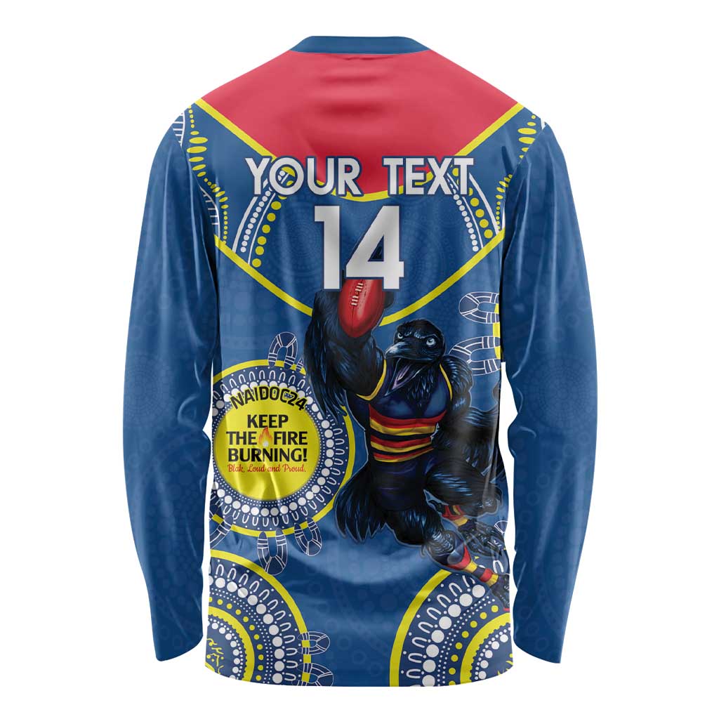 Custom AFL Crows NAIDOC Week Long Sleeve Shirt Keep The Fire Burning Indigenous Art