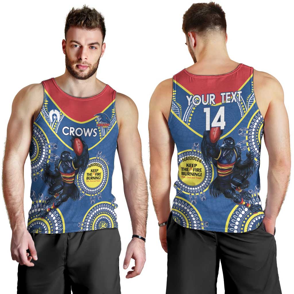 Custom AFL Crows NAIDOC Week Men Tank Top Keep The Fire Burning Indigenous Art