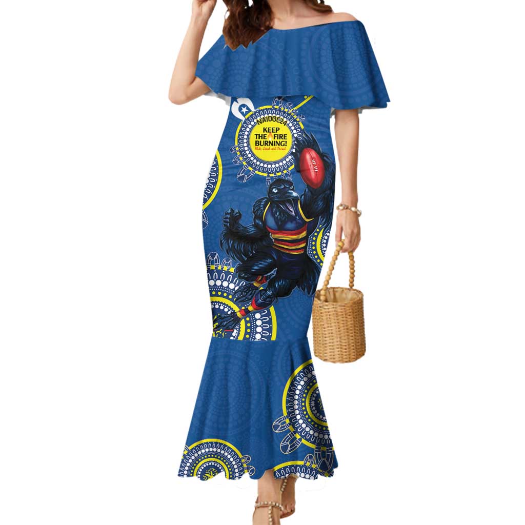 Custom AFL Crows NAIDOC Week Mermaid Dress Keep The Fire Burning Indigenous Art