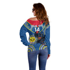 Custom AFL Crows NAIDOC Week Off Shoulder Sweater Keep The Fire Burning Indigenous Art