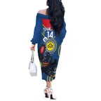 Custom AFL Crows NAIDOC Week Off The Shoulder Long Sleeve Dress Keep The Fire Burning Indigenous Art