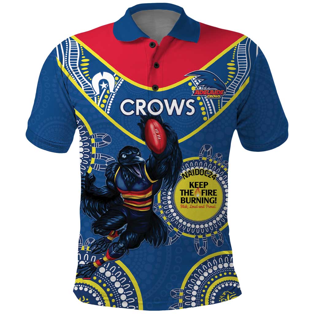 Custom AFL Crows NAIDOC Week Polo Shirt Keep The Fire Burning Indigenous Art