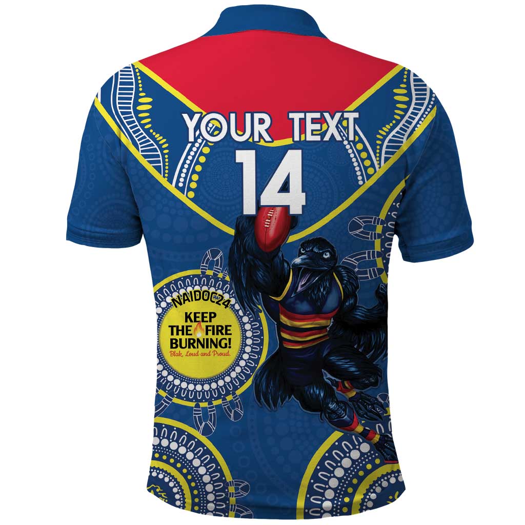 Custom AFL Crows NAIDOC Week Polo Shirt Keep The Fire Burning Indigenous Art