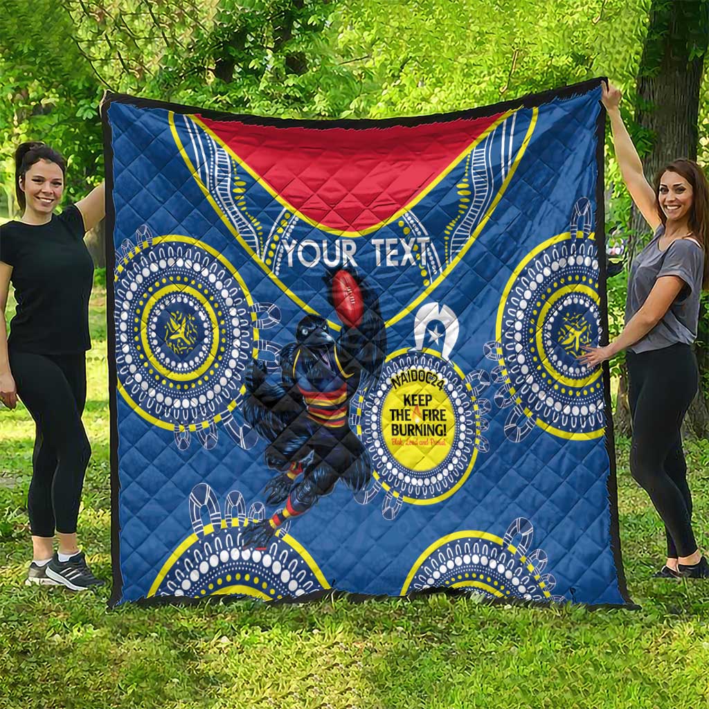 Custom AFL Crows NAIDOC Week Quilt Keep The Fire Burning Indigenous Art