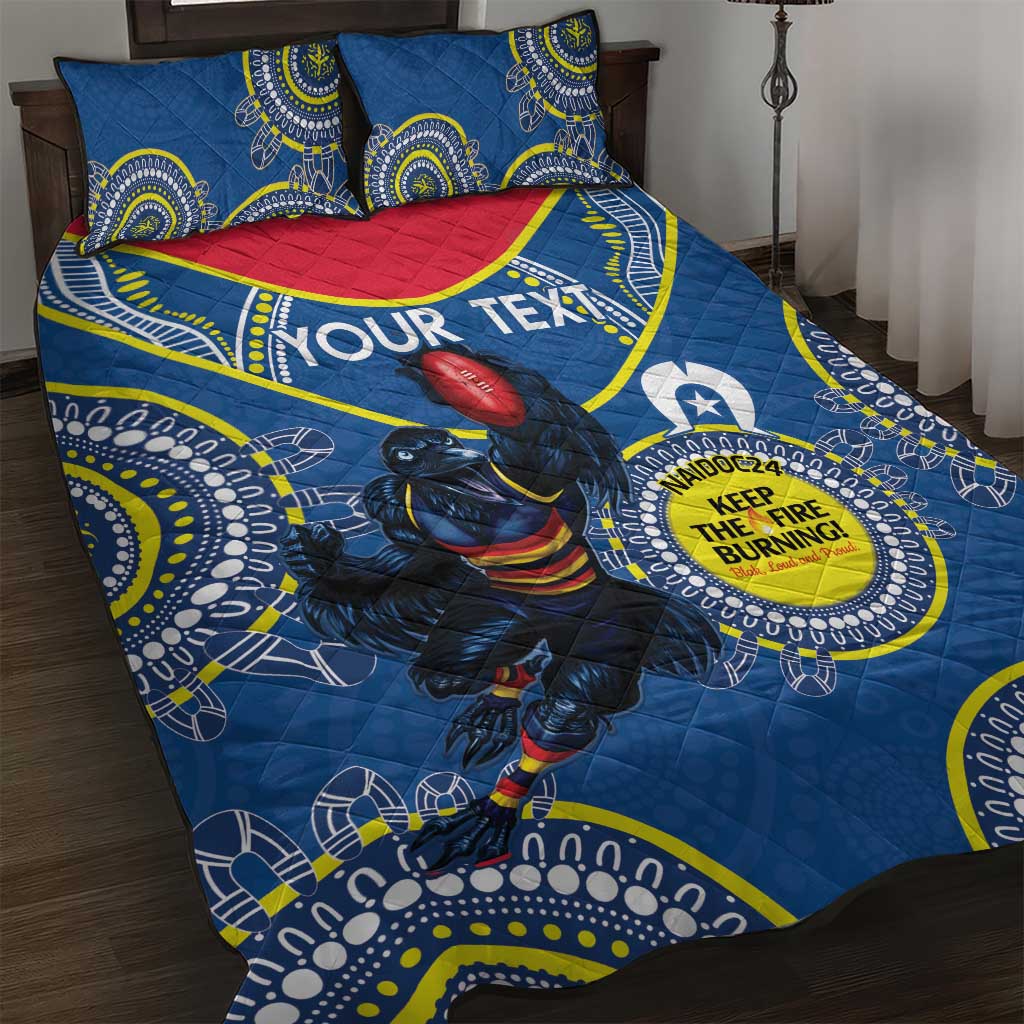 Custom AFL Crows NAIDOC Week Quilt Bed Set Keep The Fire Burning Indigenous Art