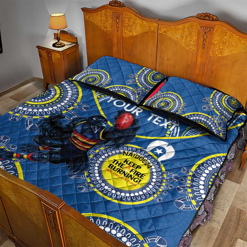 Custom AFL Crows NAIDOC Week Quilt Bed Set Keep The Fire Burning Indigenous Art