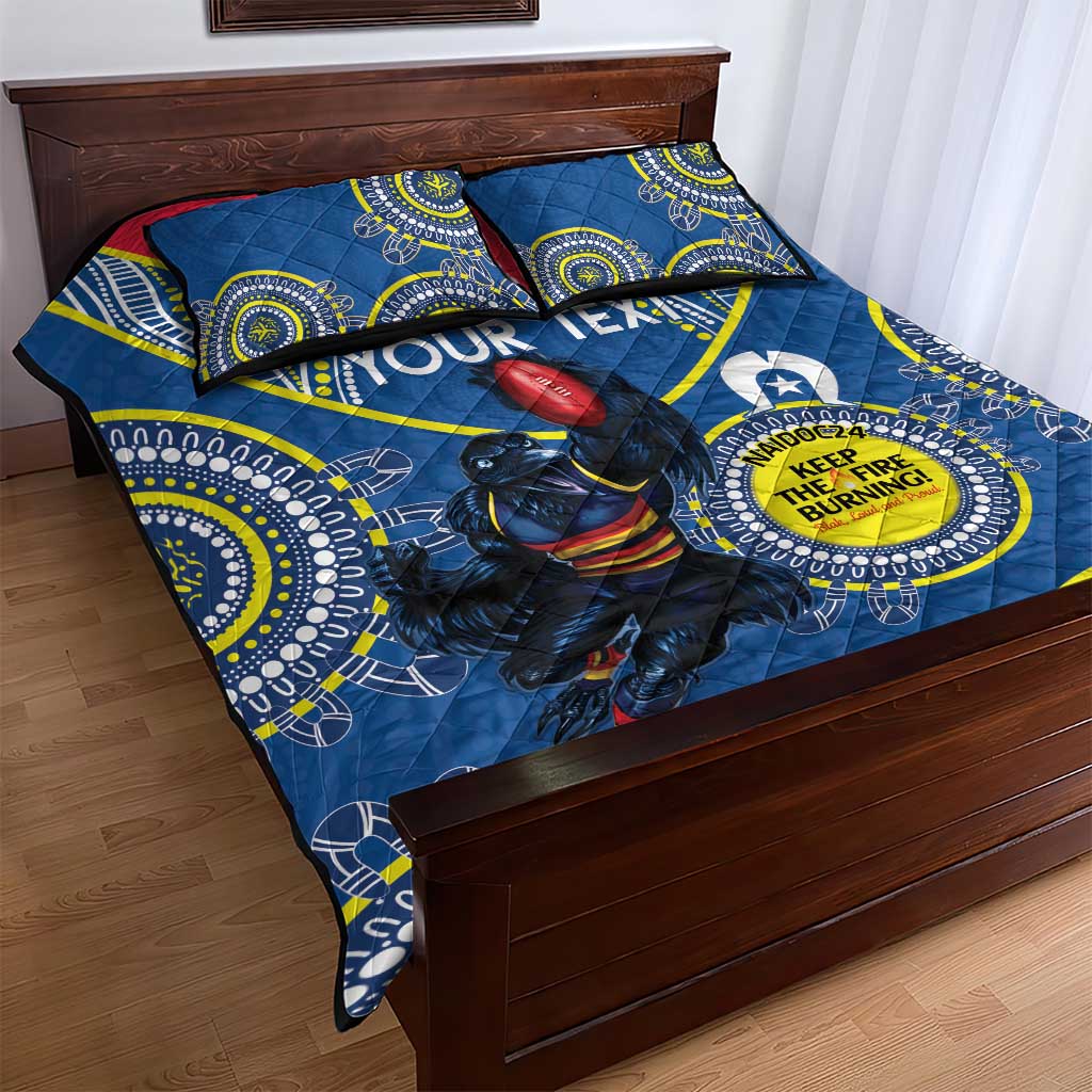 Custom AFL Crows NAIDOC Week Quilt Bed Set Keep The Fire Burning Indigenous Art