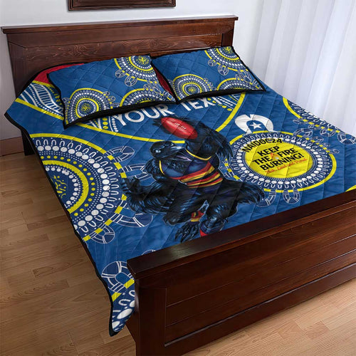 Custom AFL Crows NAIDOC Week Quilt Bed Set Keep The Fire Burning Indigenous Art