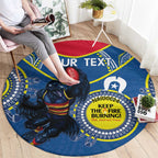 Custom AFL Crows NAIDOC Week Round Carpet Keep The Fire Burning Indigenous Art