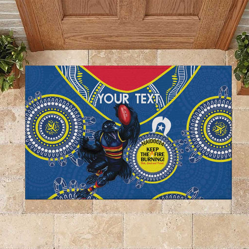 Custom AFL Crows NAIDOC Week Rubber Doormat Keep The Fire Burning Indigenous Art