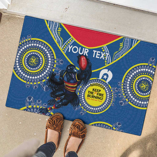 Custom AFL Crows NAIDOC Week Rubber Doormat Keep The Fire Burning Indigenous Art