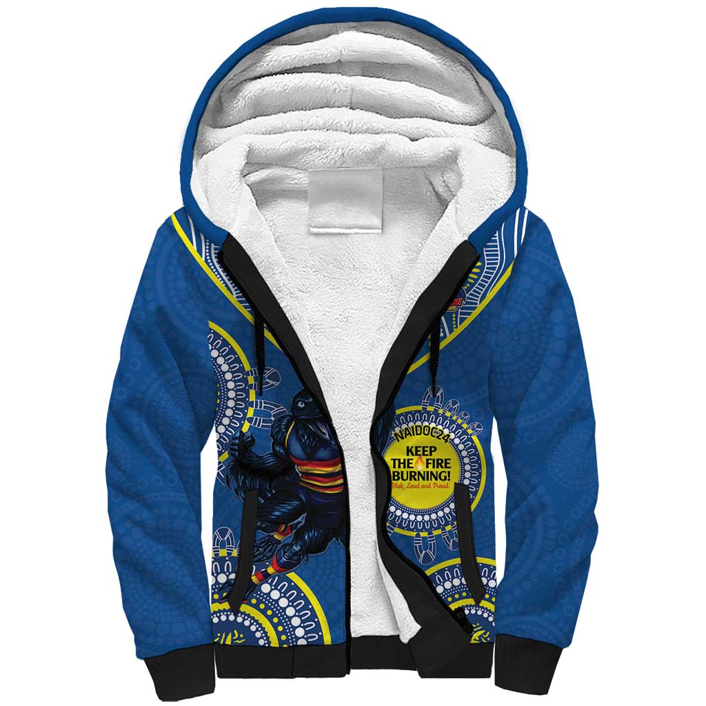 Custom AFL Crows NAIDOC Week Sherpa Hoodie Keep The Fire Burning Indigenous Art