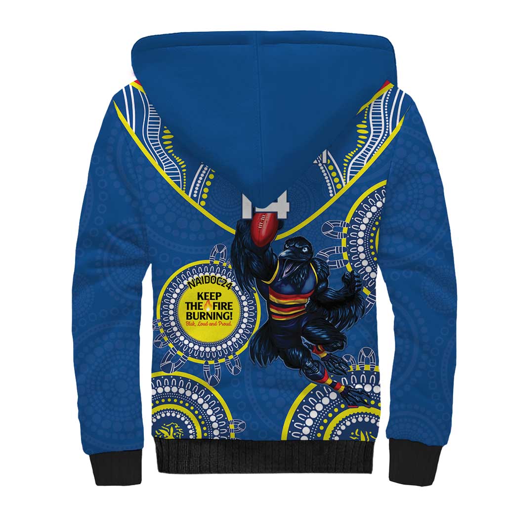 Custom AFL Crows NAIDOC Week Sherpa Hoodie Keep The Fire Burning Indigenous Art