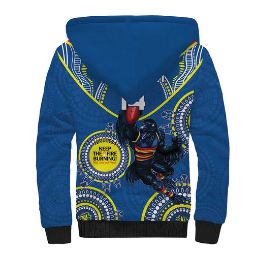 Custom AFL Crows NAIDOC Week Sherpa Hoodie Keep The Fire Burning Indigenous Art