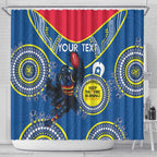 Custom AFL Crows NAIDOC Week Shower Curtain Keep The Fire Burning Indigenous Art
