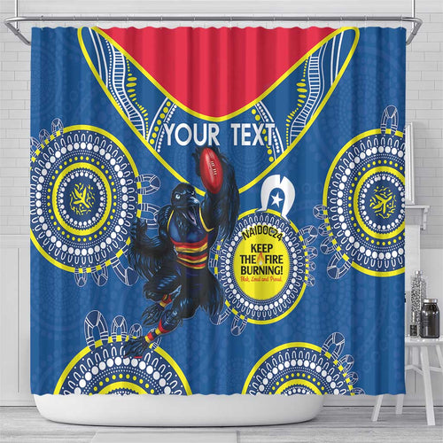 Custom AFL Crows NAIDOC Week Shower Curtain Keep The Fire Burning Indigenous Art