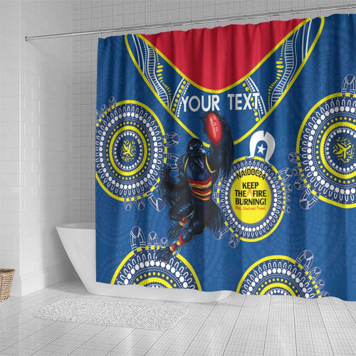 Custom AFL Crows NAIDOC Week Shower Curtain Keep The Fire Burning Indigenous Art