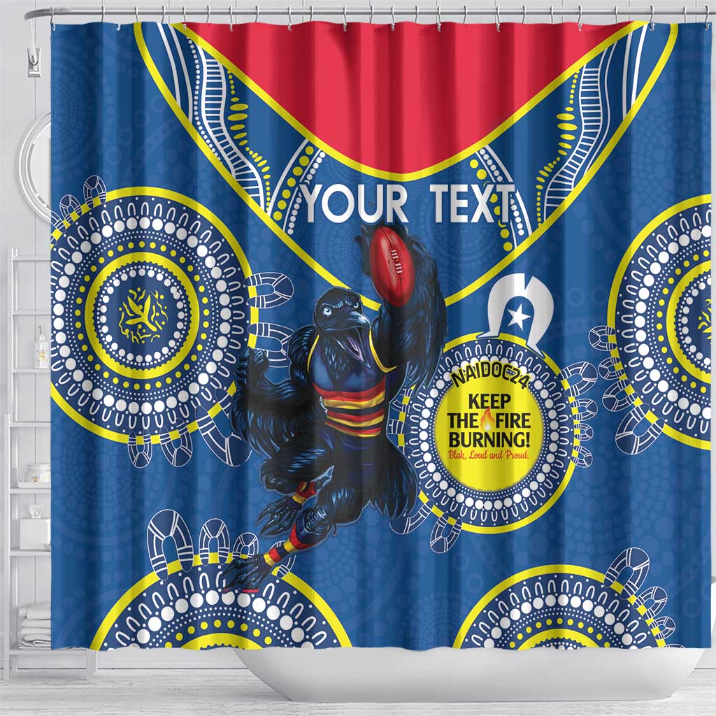 Custom AFL Crows NAIDOC Week Shower Curtain Keep The Fire Burning Indigenous Art