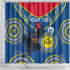 Custom AFL Crows NAIDOC Week Shower Curtain Keep The Fire Burning Indigenous Art