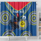 Custom AFL Crows NAIDOC Week Shower Curtain Keep The Fire Burning Indigenous Art