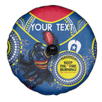 Custom AFL Crows NAIDOC Week Spare Tire Cover Keep The Fire Burning Indigenous Art