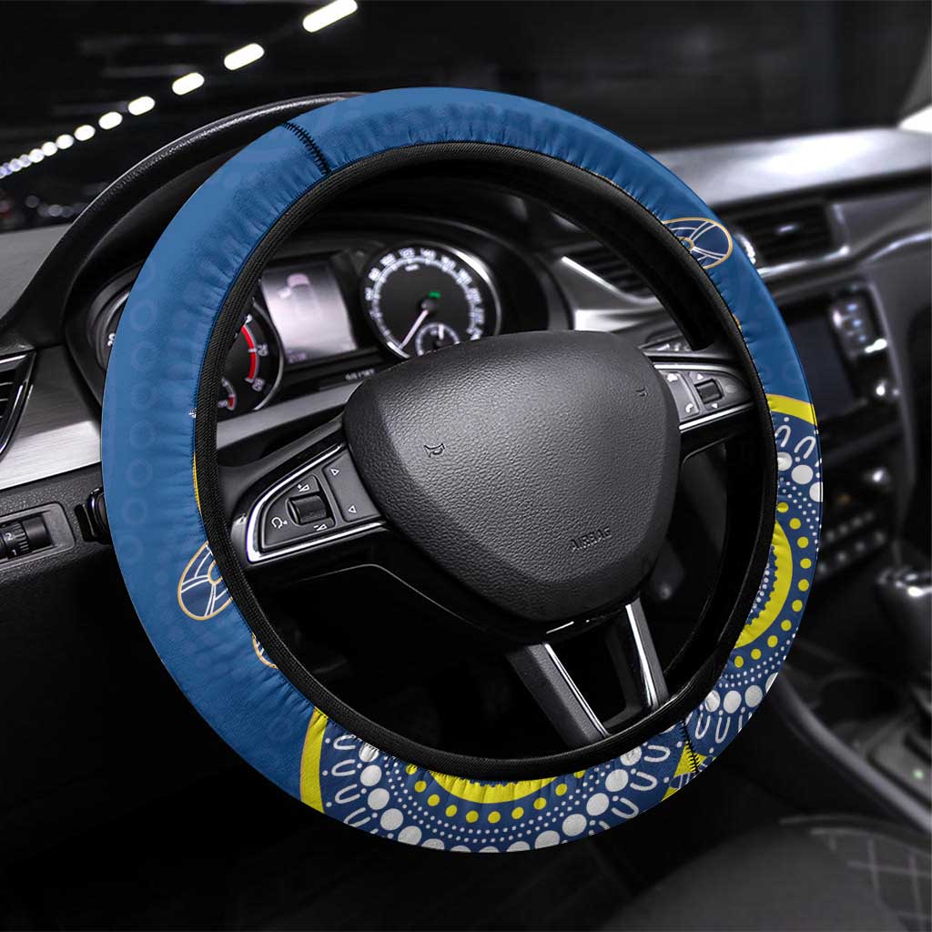 AFL Crows NAIDOC Week Steering Wheel Cover Keep The Fire Burning Indigenous Art