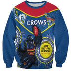 Custom AFL Crows NAIDOC Week Sweatshirt Keep The Fire Burning Indigenous Art