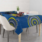 Custom AFL Crows NAIDOC Week Tablecloth Keep The Fire Burning Indigenous Art