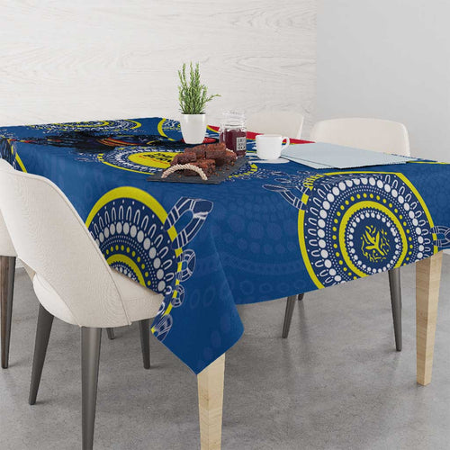 Custom AFL Crows NAIDOC Week Tablecloth Keep The Fire Burning Indigenous Art